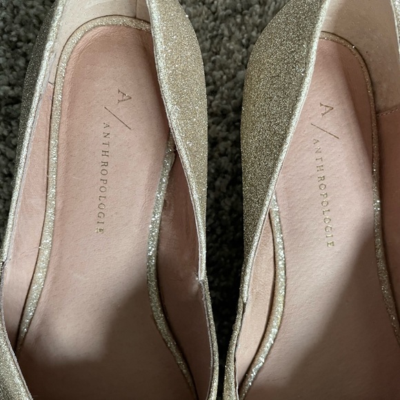 Anthropologie glitter flats with bow - Picture 3 of 3